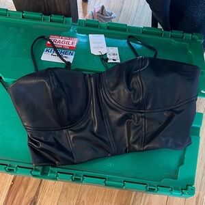 Express faux leather bustier bralette black sexy L